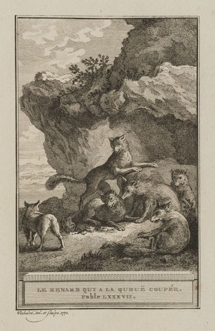 R. VINKELES (1741-1816), Foxes at a rock cave,  17