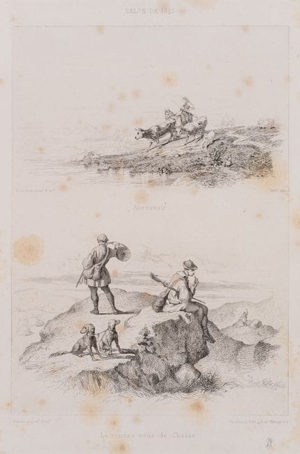 E. LOUBON (1809-1863), Abbeveratoi per il bestiame