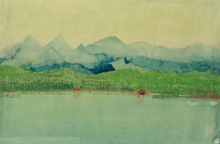 K. WOLF (1901-1993), Paesaggio intorno al lago Chi