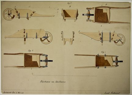 F. LANDE (*1851), Diseños de carritos de mano y ca