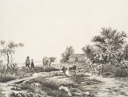 J. HÖFEL (1786-1864) Cerchio, Una passeggiata in c