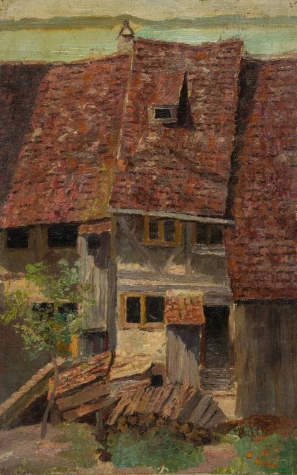 O. BURGER (1892-1968), Back garden in Meersburg, a
