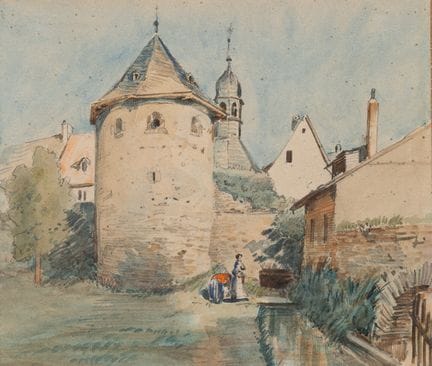 E. PEIPERS (1805-1885), La torre de la muralla de 