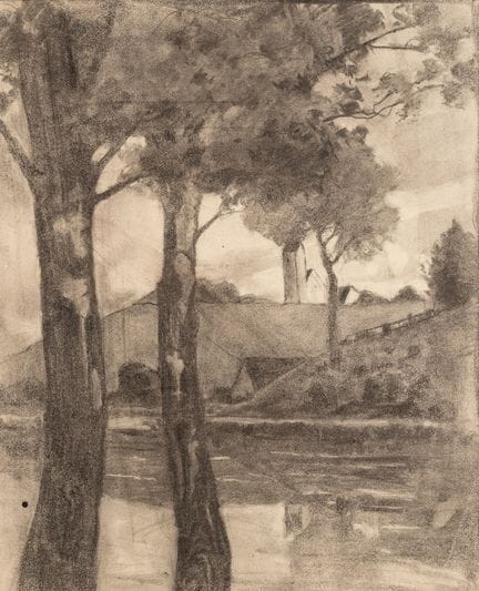 I. INVIERNO (siglo XX), Árboles junto al agua, car