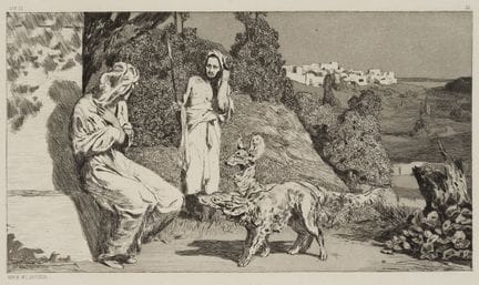 M. KLINGER (1857-1920), Piramo e Tisbe II,  1882, 