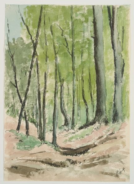 K. WOLF (1901-1993), Sentiero nel bosco,  1924, Ac