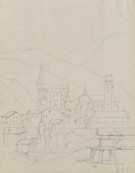 E. BRETENIÈRES (*1804), La città di Visp nel canto