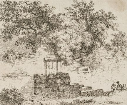 J. PRIMAVESI (*1774), Artista davanti a una rovina