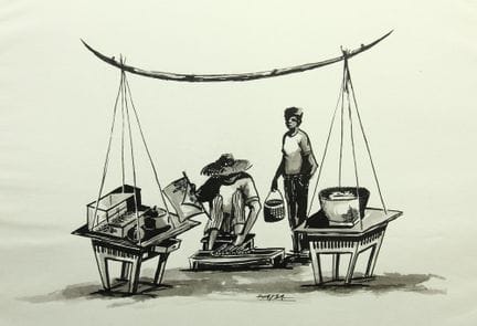 Sconosciuto (XX), Venditori ambulanti asiatici, Di