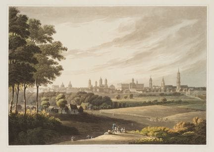 Sconosciuto (XIX), Veduta di Berlino, 1814, acquat