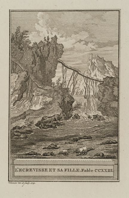 R. VINKELES (1741-1816), Rocky landscape with a cr