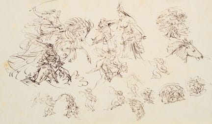Anonimo (XIX secolo), Schizzi dinamici di teste di