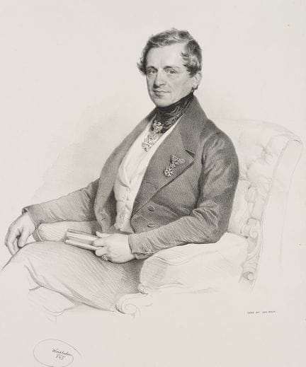 J. KRIEHUBER (*1800), Ritratto di una figura sedut
