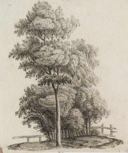 C. GRAIMBERG (*1774), Paesaggio con un gruppo di a