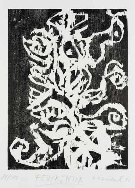 H. EBERSBACH (*1940), Sputafuoco,  1993, xilografi