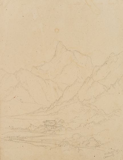 E. BRETENIÈRES (*1804), Al Passo del Gemmi vicino 