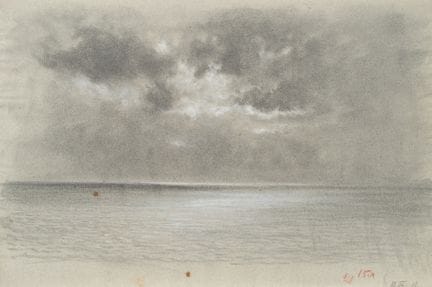 Anonimo (XIX secolo), Paesaggio marino sotto le nu