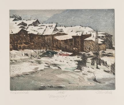 G. SCHICKLE (*1952), Un villaggio di montagna nell