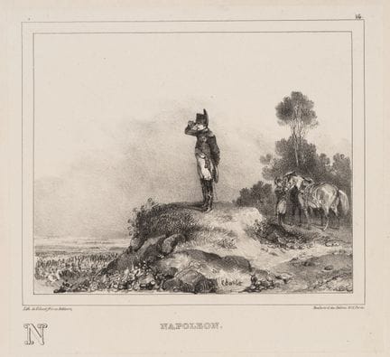 N. CHARLET (1792-1845), Napoleone con un cannocchi