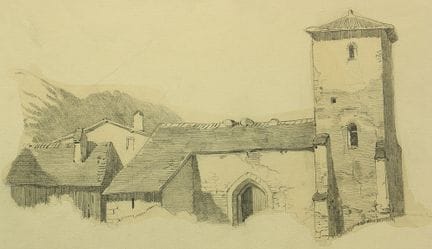 F. LUDWIG (*1828), Iglesia en Italia, Lápiz
Friedr