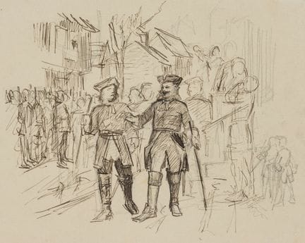E. RONDAHL (1858-1914), Una escena de la Guerra de