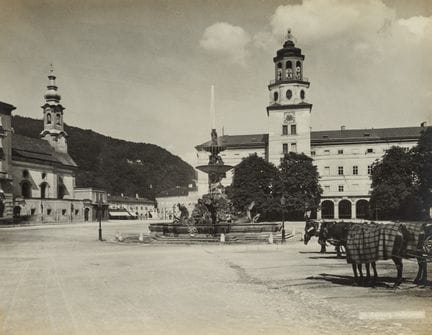 F. WÜRTHLE (1820-1902), La fontana Hofbrunnen a Sa