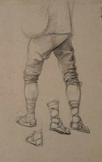 Atribuido a L. KNAUS (1829-1910), Boceto de un per