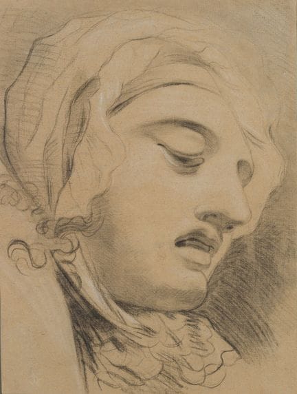 D'après GREUZE (*1725), Studio di testa di una sig