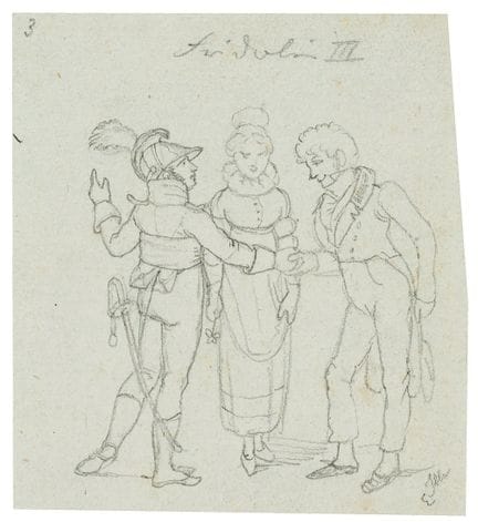 E. ILLE (1823-1900), Sátira, «Dos caballeros y una