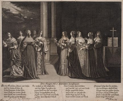 A. AUBRY (? -1682), «Las vírgenes prudentes y las 
