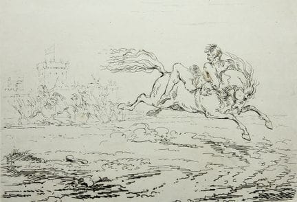 J. STEWART (1791-1863), Un uomo a cavallo, legato,