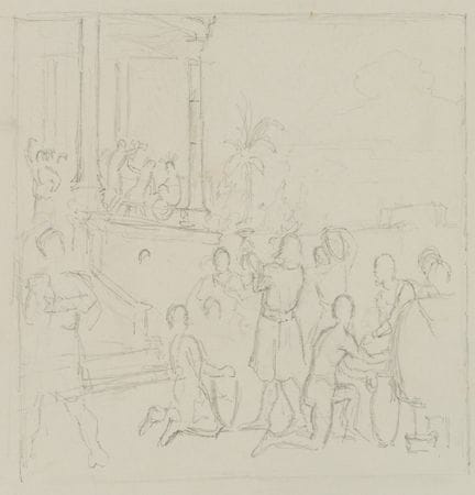 E. RONDAHL (1858-1914), Escena histórica bíblica, 