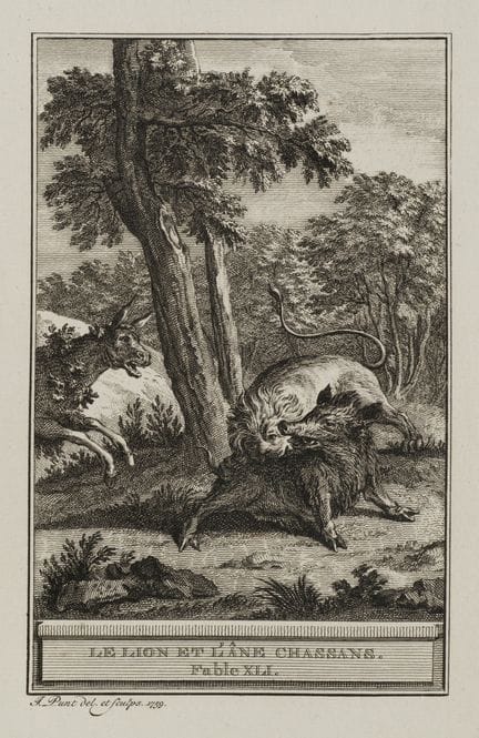 J. PUNT (1711-1779), The Lion and the Donkey,  175