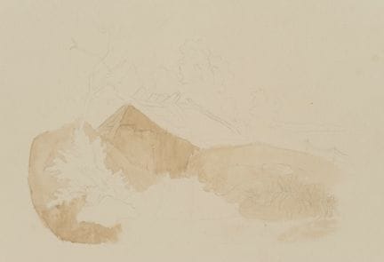 Anonimo (XIX secolo), Studio paesaggistico con cap