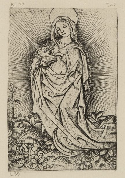 Según el monograma MEISTER ES (*1450), María sobre