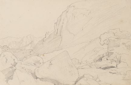 C. MORGENSTERN (*1805), Paisaje rocoso, lápiz
Chri