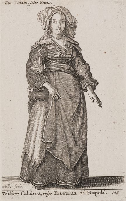 W. HOLLAR (1607-1677), Donna calabrese, 1649 circa
