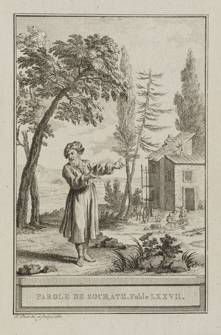 J. PUNT (1711-1779), A quote from Socrates,  1762,