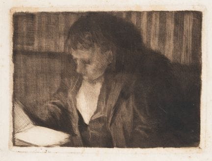 A. SCHINNERER (*1876), Donna che legge, 1910 circa