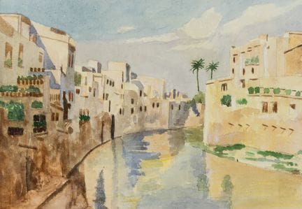 Anonimo (XIX secolo), Città-oasi marocchina sul fi