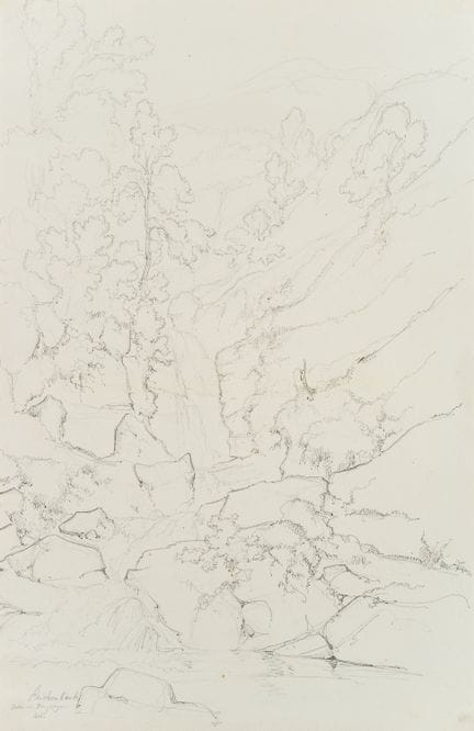 E. BRETENIÈRES (*1804), Cascata presso Meiringen, 