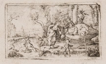 C. SCHNEIDER (*1753), An Arcadian scene by the fou