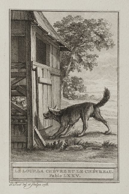 J. PUNT (1711-1779), The wolf at the goat pen,  17