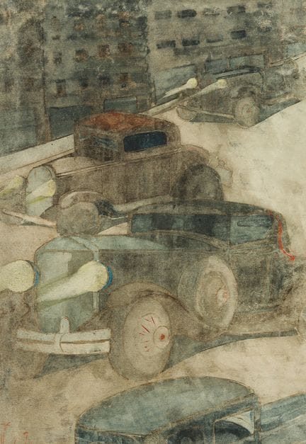 K. WOLF (1901-1993), Street canyon,  1931, acquere