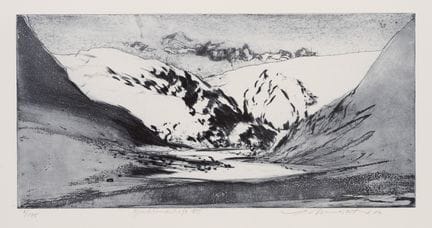 W. WERKMEISTER (*1941), Paesaggio di fiordo inneva