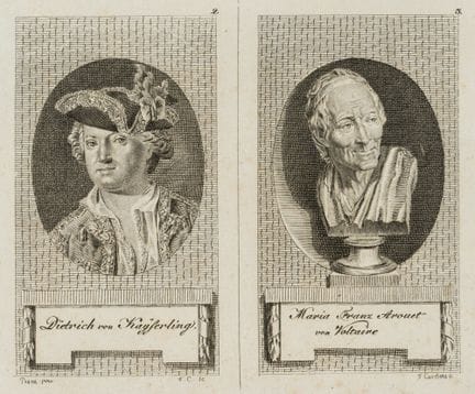 F. CARSTENS (1762-1798), Keyserlingk y Voltaire, A