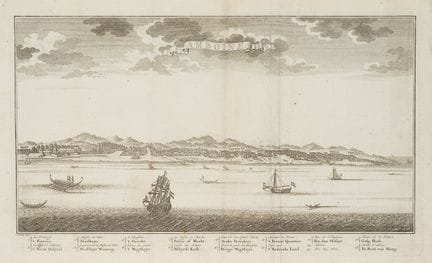 J. SCHLEY (1715-1779), Vista de la ciudad de Ambon