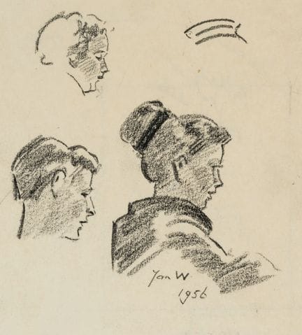 J. WIEGMAN (*1884), Tre studi di testa di profilo,