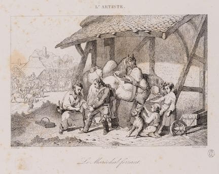 C. ELMERICH (*1813) da BELLANGÉ (*1800), Un cavali