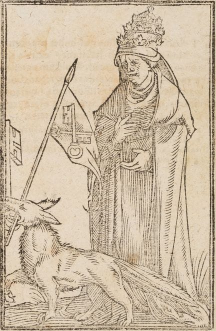 Anonimo (XVII secolo), Il Papa con una volpe e le 